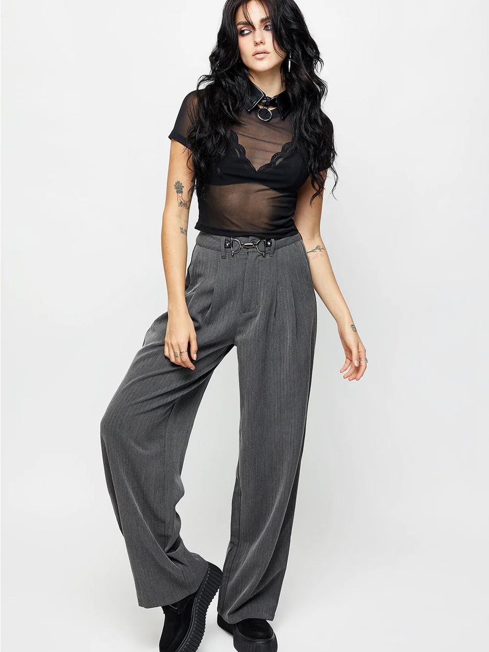 Herringbone Tailored Trousers 🦴 Disturbia ⛓️